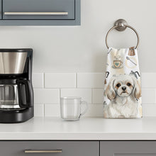 Load image into Gallery viewer, White Tibetan Spaniel Coffee Bar Kitchen Towel