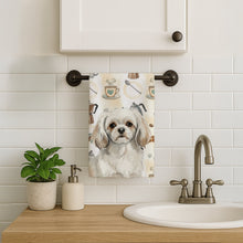 Load image into Gallery viewer, White Tibetan Spaniel Coffee Bar Kitchen Towel