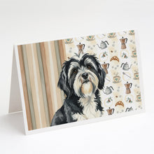 Load image into Gallery viewer, Black and White Tibetan Terrier Coffee Bar Greeting Cards Pack of 8