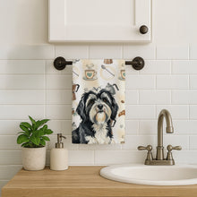 Load image into Gallery viewer, Black and White Tibetan Terrier Coffee Bar Kitchen Towel