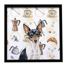 Load image into Gallery viewer, Toy Fox Terrier Coffee Bar Framed Metal Print