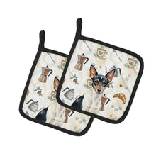 Load image into Gallery viewer, Toy Fox Terrier Coffee Bar Pair of Pot Holders