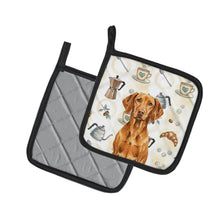 Load image into Gallery viewer, Vizsla Coffee Bar Pair of Pot Holders