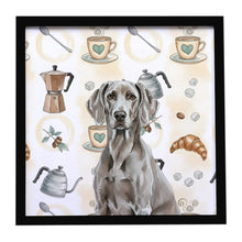 Load image into Gallery viewer, Weimaraner Coffee Bar Framed Metal Print