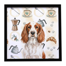 Load image into Gallery viewer, Welsh Springer Spaniel Coffee Bar Framed Metal Print
