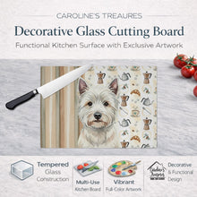 Load image into Gallery viewer, Westie Coffee Bar Glass Cutting Board