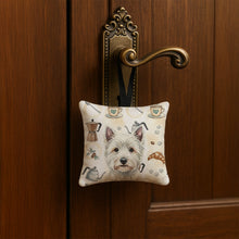 Load image into Gallery viewer, Westie Coffee Bar Hanging Square Fabric Ornament 3.5 × 3.5