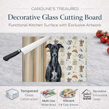 Load image into Gallery viewer, Black Whippet Coffee Bar Glass Cutting Board