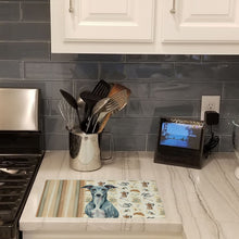 Load image into Gallery viewer, Blue Whippet Coffee Bar Glass Cutting Board