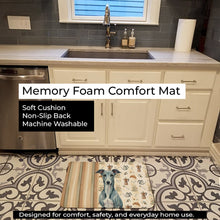 Load image into Gallery viewer, Blue Whippet Coffee Bar Memory Foam Kitchen Mat