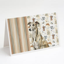 Load image into Gallery viewer, Brindle Whippet Coffee Bar Greeting Cards Pack of 8