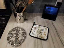 Load image into Gallery viewer, Brindle Whippet Coffee Bar Pair of Pot Holders