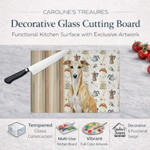 Load image into Gallery viewer, Fawn Whippet Coffee Bar Glass Cutting Board
