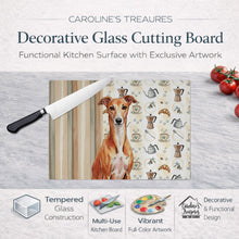Load image into Gallery viewer, Red Whippet Coffee Bar Glass Cutting Board