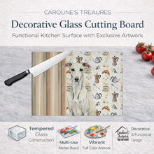 Load image into Gallery viewer, White Whippet Coffee Bar Glass Cutting Board