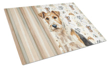 Load image into Gallery viewer, Wire Fox Terrier Coffee Bar Glass Cutting Board