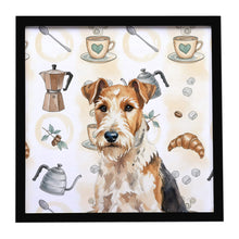 Load image into Gallery viewer, Wire Fox Terrier Coffee Bar Framed Metal Print