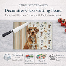 Load image into Gallery viewer, Wirehaired Pointing Griffon Coffee Bar Glass Cutting Board