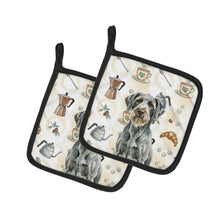 Load image into Gallery viewer, Steel Gray Wirehaired Pointing Griffon Coffee Bar Pair of Pot Holders