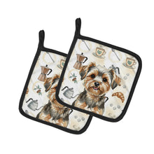 Load image into Gallery viewer, Yorkiepoo Coffee Bar Pair of Pot Holders