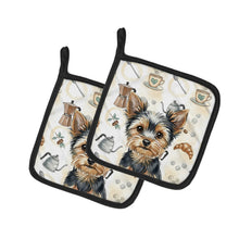 Load image into Gallery viewer, Black and Tan Yorkshire Terrier Coffee Bar Pair of Pot Holders