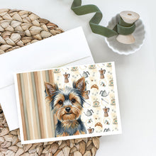 Load image into Gallery viewer, Blue and Tan Yorkshire Terrier Coffee Bar Greeting Cards Pack of 8