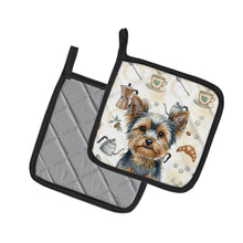 Load image into Gallery viewer, Blue and Tan Yorkshire Terrier Coffee Bar Pair of Pot Holders