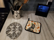Load image into Gallery viewer, Black &amp; Tan Afghan Hound Heirloom Fall Pair of Pot Holders
