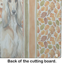 Load image into Gallery viewer, Afghan Hound Heirloom Fall Glass Cutting Board
