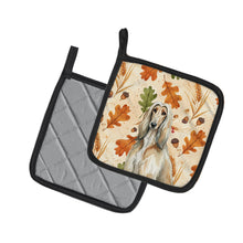 Load image into Gallery viewer, Afghan Hound Heirloom Fall Pair of Pot Holders