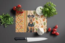 Load image into Gallery viewer, Airedale Terrier Heirloom Fall Glass Cutting Board