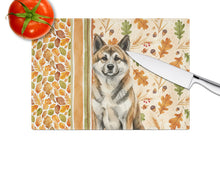 Load image into Gallery viewer, Brindle Akita Heirloom Fall Glass Cutting Board
