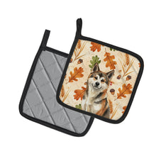 Load image into Gallery viewer, Sesame Akita Heirloom Fall Pair of Pot Holders