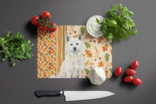Load image into Gallery viewer, White Akita Heirloom Fall Glass Cutting Board