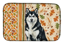 Load image into Gallery viewer, Black and White Alaskan Malamute Heirloom Fall Dish Drying Mat