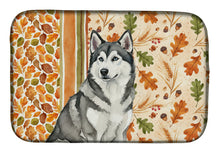 Load image into Gallery viewer, Gray and White Alaskan Malamute Heirloom Fall Dish Drying Mat