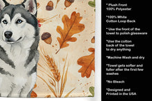 Load image into Gallery viewer, Gray and White Alaskan Malamute Heirloom Fall Kitchen Towel