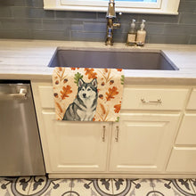 Load image into Gallery viewer, Gray and White Alaskan Malamute Heirloom Fall Kitchen Towel