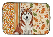 Load image into Gallery viewer, Red and White Alaskan Malamute Heirloom Fall Dish Drying Mat