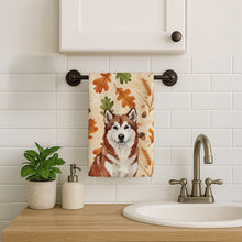 Load image into Gallery viewer, Red and White Alaskan Malamute Heirloom Fall Kitchen Towel