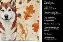Load image into Gallery viewer, Red and White Alaskan Malamute Heirloom Fall Kitchen Towel