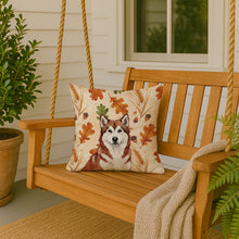 Load image into Gallery viewer, Red and White Alaskan Malamute Heirloom Fall Throw Pillow