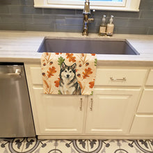 Load image into Gallery viewer, Sable and White Alaskan Malamute Heirloom Fall Kitchen Towel