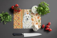 Load image into Gallery viewer, American Eskimo Heirloom Fall Glass Cutting Board
