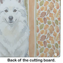 Load image into Gallery viewer, American Eskimo Heirloom Fall Glass Cutting Board