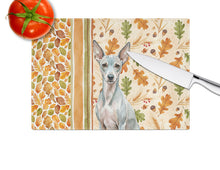 Load image into Gallery viewer, American Hairless Terrier Heirloom Fall Glass Cutting Board