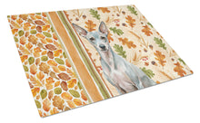 Load image into Gallery viewer, American Hairless Terrier Heirloom Fall Glass Cutting Board