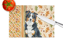 Load image into Gallery viewer, Black Tri American Shepherd Heirloom Fall Glass Cutting Board