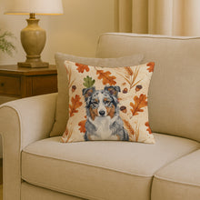 Load image into Gallery viewer, Blue Merle American Shepherd Heirloom Fall Throw Pillow