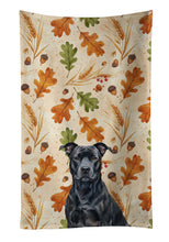 Load image into Gallery viewer, Black American Staffordshire Terrier Heirloom Fall Kitchen Towel
